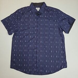 Suslo Couture Button Front Shirt Size 3XL Slim Fit Blue Lightweight Luxury